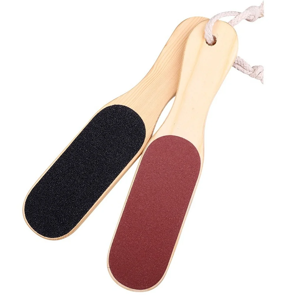 

1pcs Double-sided Foot Board File Dead Skin Calluses Foot Grinder Pedicure Tool Foot Skin Rubbing Foot Board Pumice Wood Handle