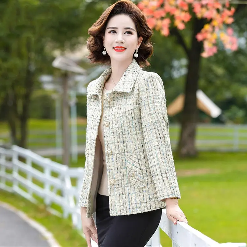 

Woolen Coat Slim Fashion Office Lady turndown Collar Single Breasted Winter Coats for Women 2023 Loose Coat streetwear R110