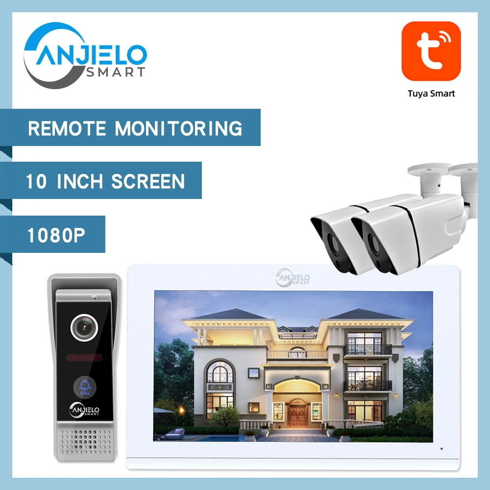 1080P 2MP Residential Intercom Waterproof Video Porteiro Smart Door Bell with Camera with Home Screen 10 Inch HD Video Intercom