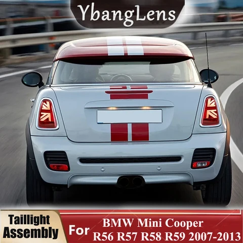 Для Mini Cooper R56 R57 R58 R59 2007-2014 светодиодные задние фонари в сборе, задние ходовые тормозные указатели поворота (левый + правый)