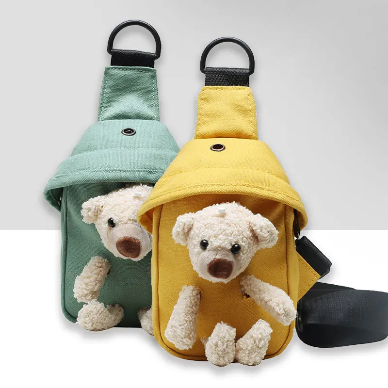 New Cartoon Children's Canvas Crossbody Bag Cute Kids Fashion Coin Purse Wallet Handbags Lovely Boys and Girls Mini Shoulder Bag