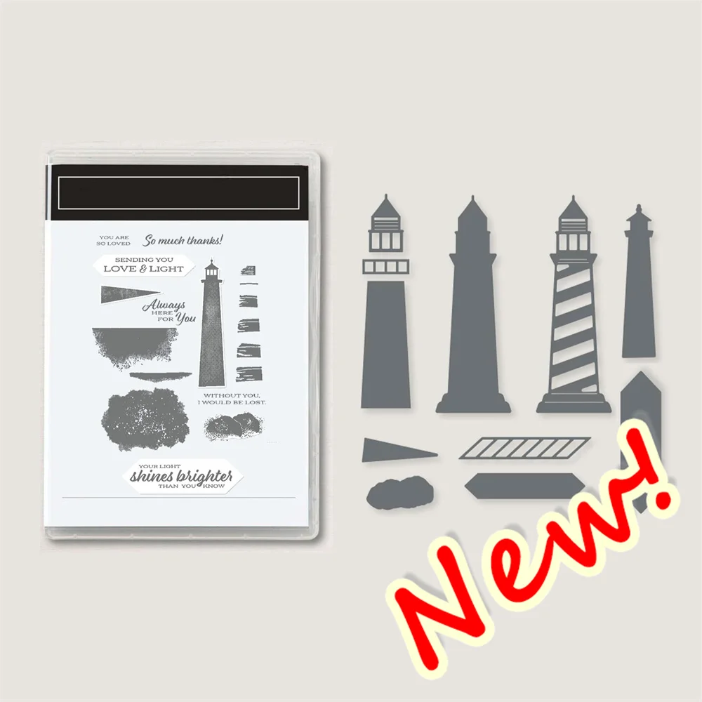 

2022 New Arrival lighthouse Clear Stamps or Metal Cutting Dies Sets for DIY Craft Making Greeting Card Scrapbooking