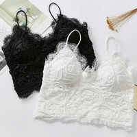 lace wrapped chest shirt top comfortable underwear camisole black white women summer crop top tank free size lingerie