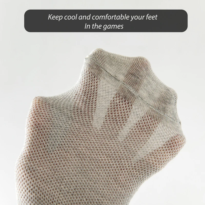10Pairs Organic Cotton Men Socks Ankle Breathable Mesh Sports Socks Casual Athletic Summer Thin Short Sock Plus Size EUR40-46