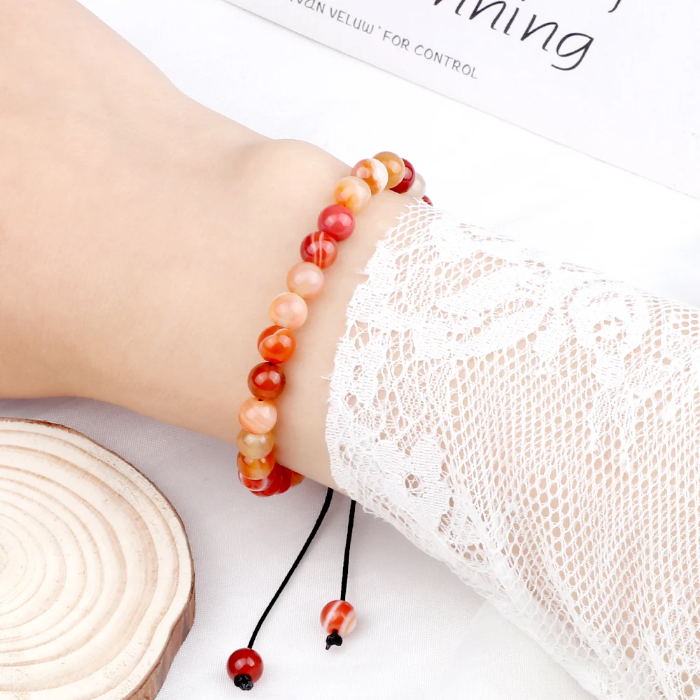 Качественный женский браслет из драгоценных камней в виде агата диаметром 6 мм