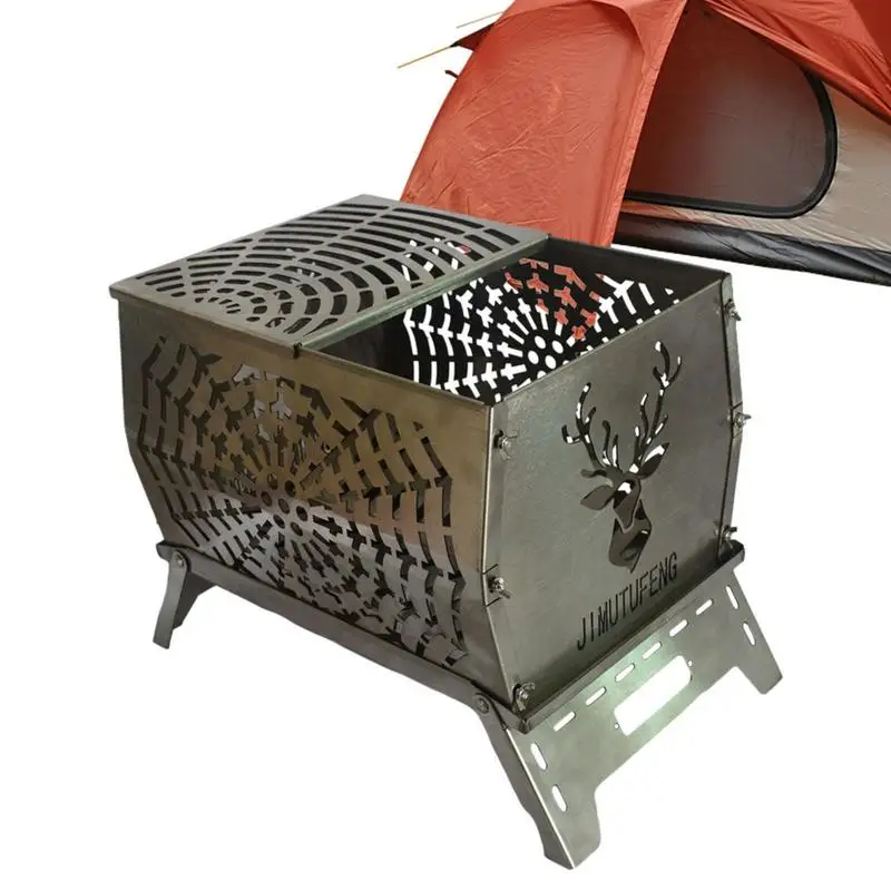 

Каркас для ожога из нержавеющей стали, портативный инсинератор для ожога, раковина для зимнего дров, складные бочки для ожога дерева с рисунком оленя