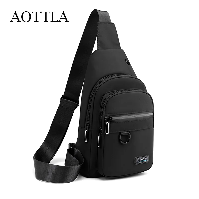 

Нейлоновая качественная нагрудная сумка AOTTLA, мужская сумка через плечо, модная новая брендовая мужская сумка, многофункциональный рюкзак ч...