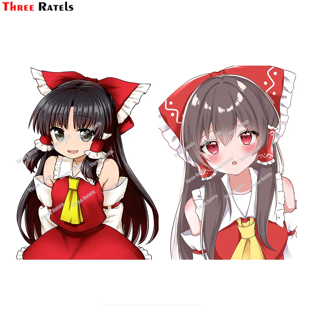

Three Ratels D845 Hakurei Reimu Touhou Car Stickers Wall Decal Anime Cute Auto Accessories For Home Decoration