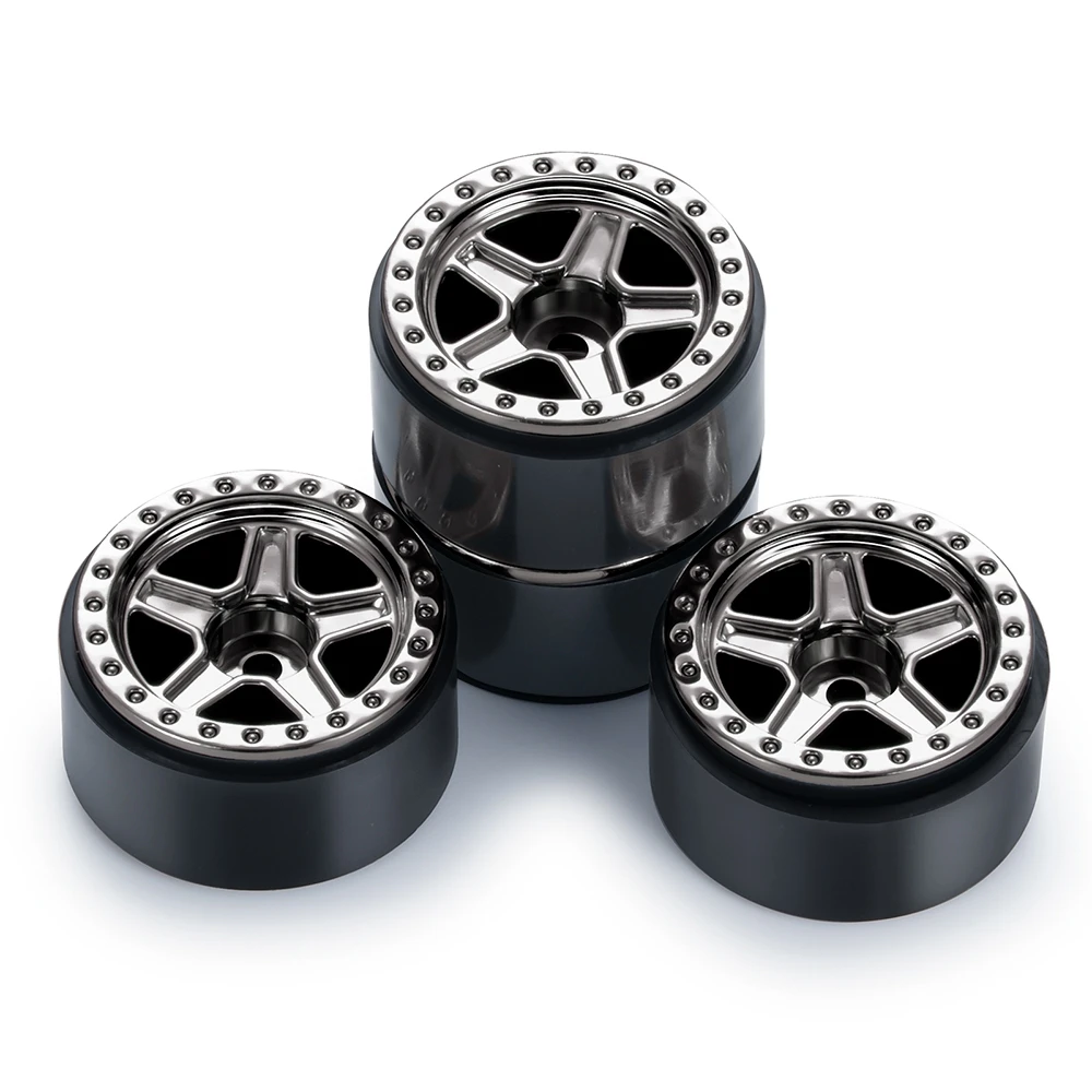 Фото AXSPEED 4 шт. микро 1,0 дюймовый пластиковый Beadlock обод колеса 5-спицевая ступица для осевого SCX24 90081 Deadbolt 1/24 радиоуправляемая деталь для гусеничного автомобиля грузовика №4
