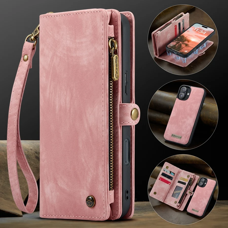 Роскошный кошелек 2 в 1 + Сильный магнитный чехол для телефона с беспроводной