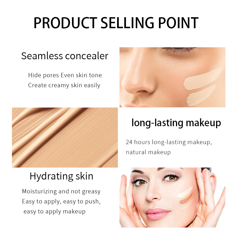 Colour Changing Liquid Foundation Hides Wrinkles & Lines Makeup Base Concealer Cover Moisturizing Fluid for all Skin Tone images - 6