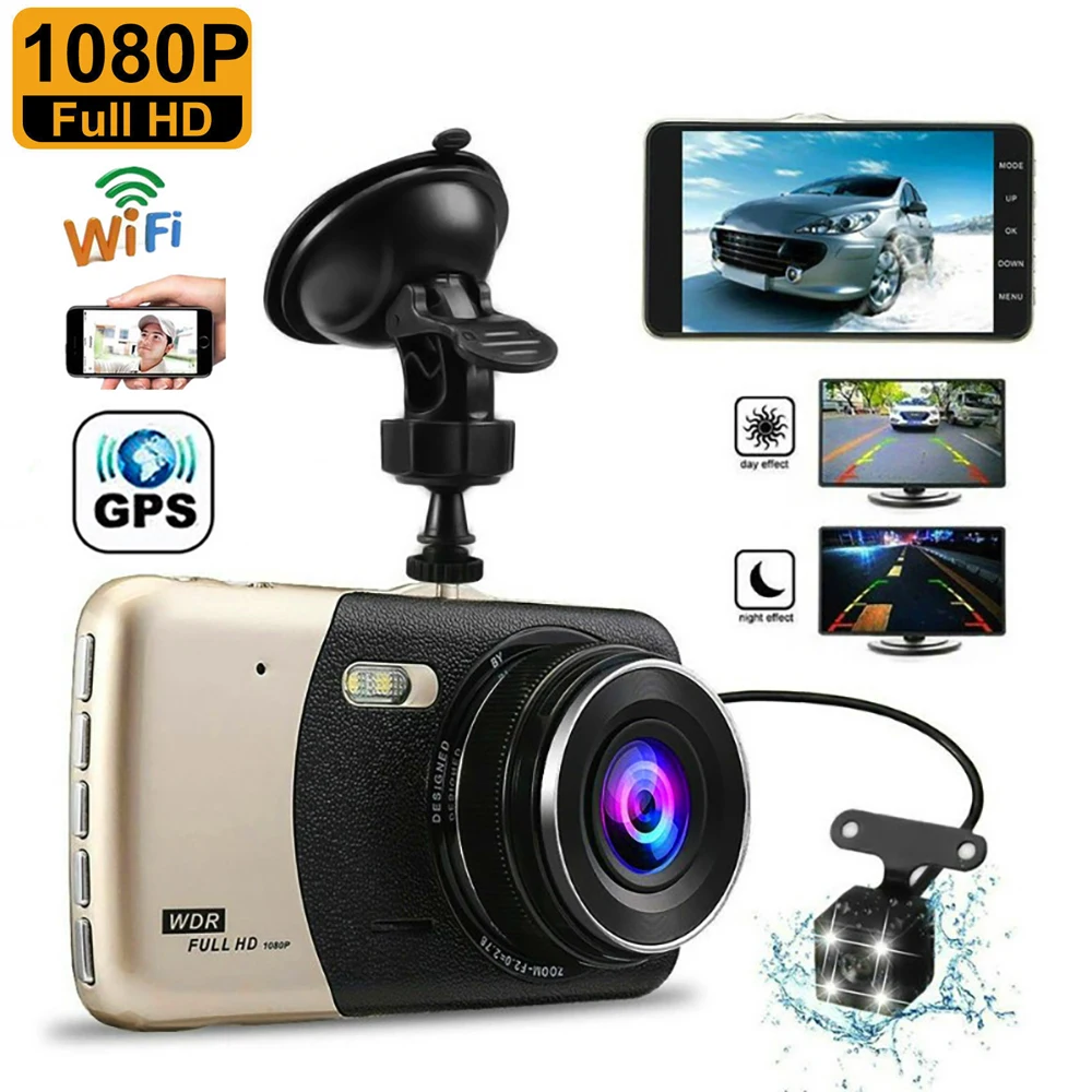 

Видеорегистратор автомобильный, Wi-Fi, Full HD, 1080P, с ночным видением