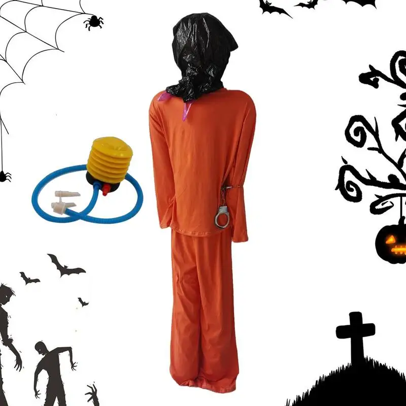 

Orange Prison Uniform Prisoner Costumes For Haunted House Horror Decoration Accessory For Cosplay Halloween Party Haunted House