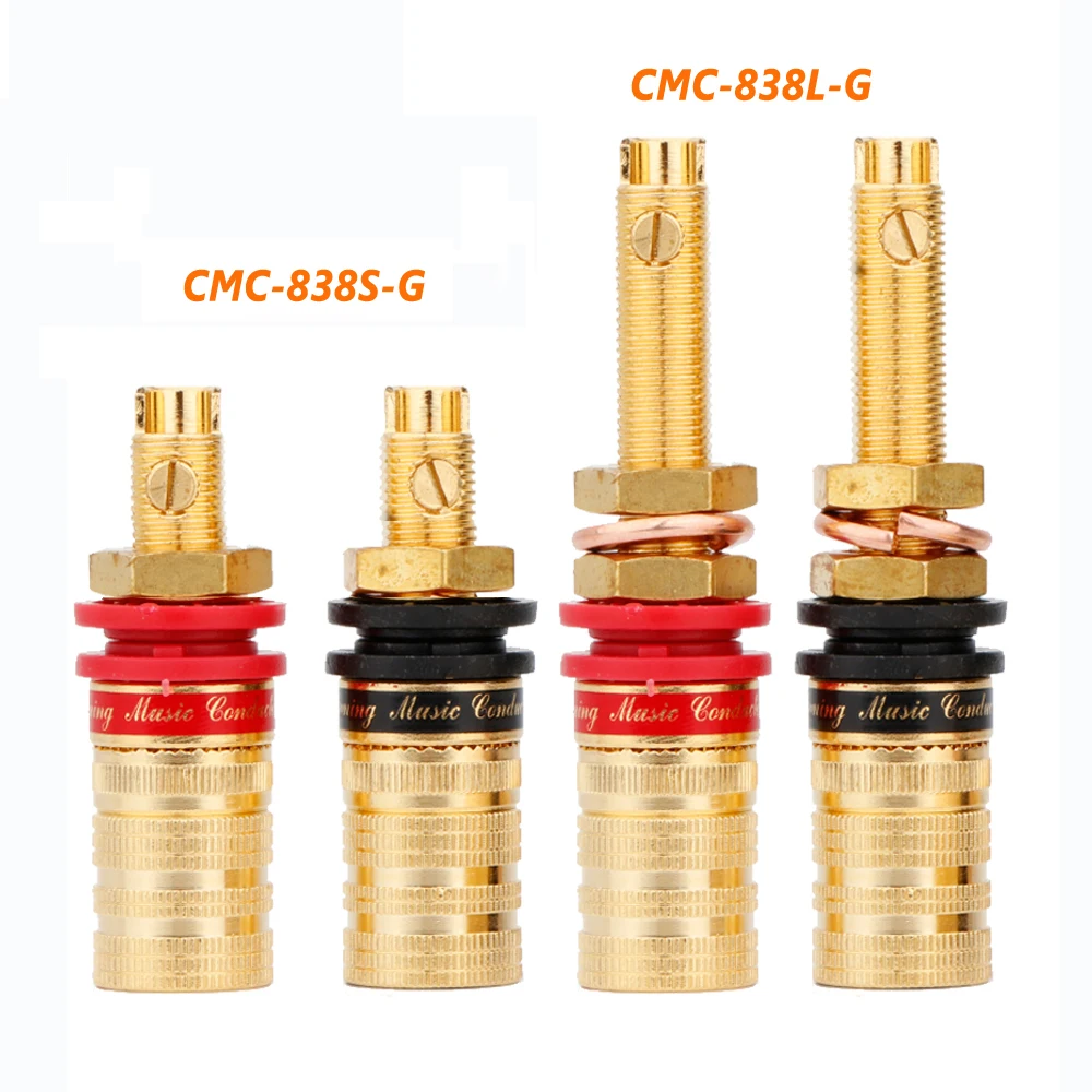 

CMC-838L-G 24K позолоченный латунный громкоговоритель AMP с длинным Переплетным столбом HiFi Разъем типа «банан» крепление для панели шасси