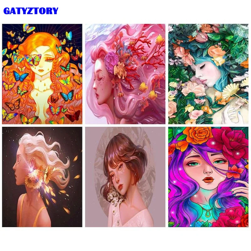 

GATYZTORY Diamond Embroidery Cartoon Mosaic Handicrafts Diamond Painting 5D Girls Cross Stitch Kits Anime Decor For Home