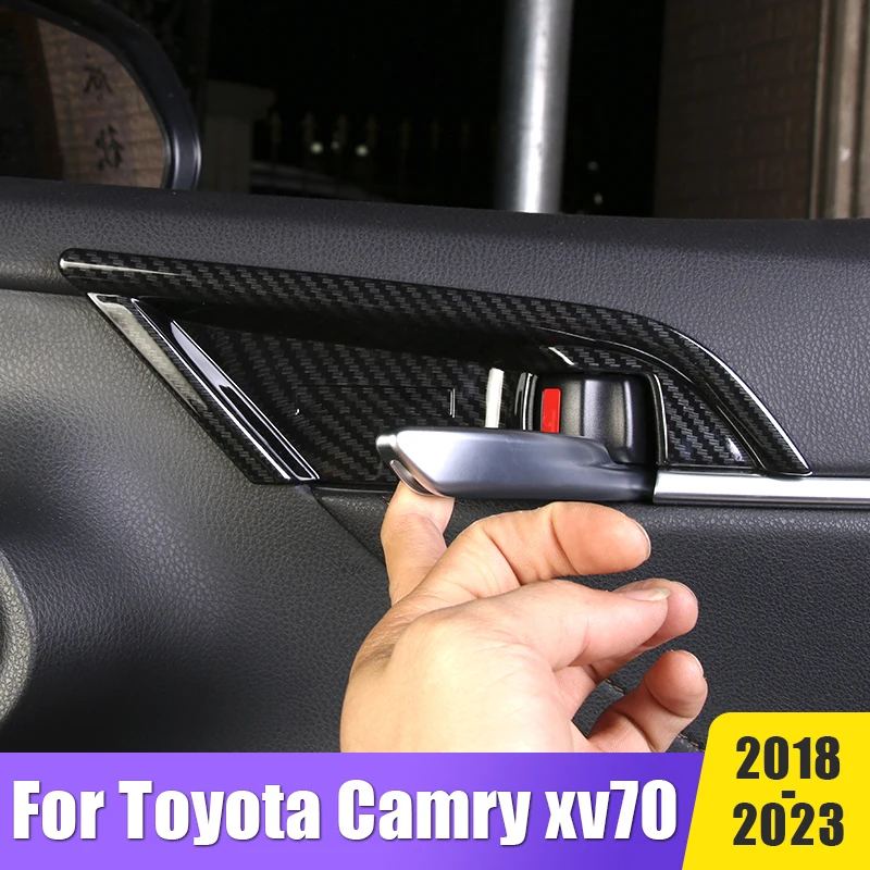 

For Toyota Camry 70 XV70 2018-2020 2021 2022 2023 Car Styling Inner Door Handle Bowl Covers Trims Sticker Decoration Accessories