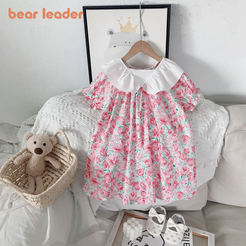 

Bear Leader Summer Short Sleeve Dress Girl Flowers Kids Floral Evening Party Dresses Children Clothing Girls Birthday Vestidos