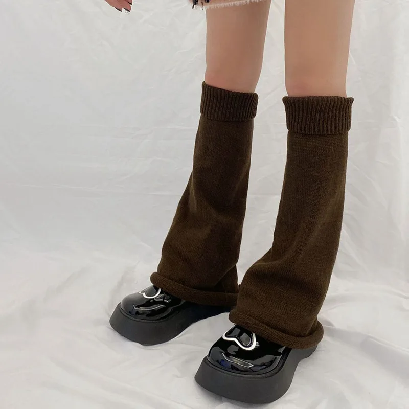 Japanese Jk Boots Socks Harajuku Leg Warmers Socks Autumn and Winter Knitted Loose Punk Lolita Leg Socks Warm Thin Leg Leg Cover