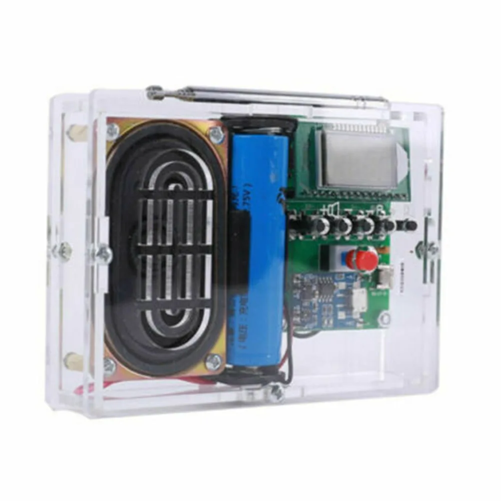 

FM Radio Module DIY Kits Wireless Receiver LCD Display Electronic Learning Kit Automatic Memory Function After Power Failure