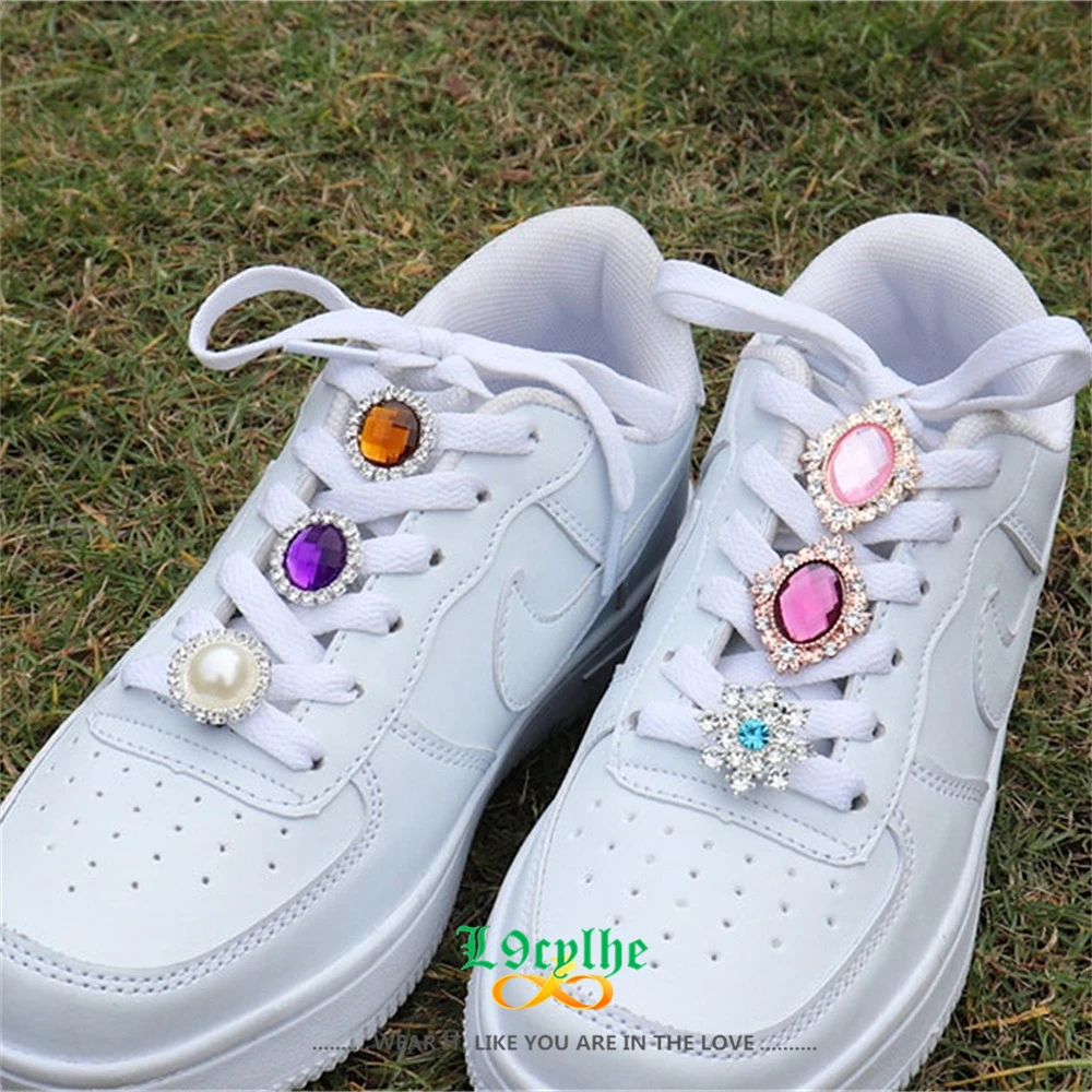 Crystal Shoelaces Charms Decoration Shoe Tag Converse Diamond Lace Locks AF1 Rhinestone Shoe Laces Buckle For DIY Accessories