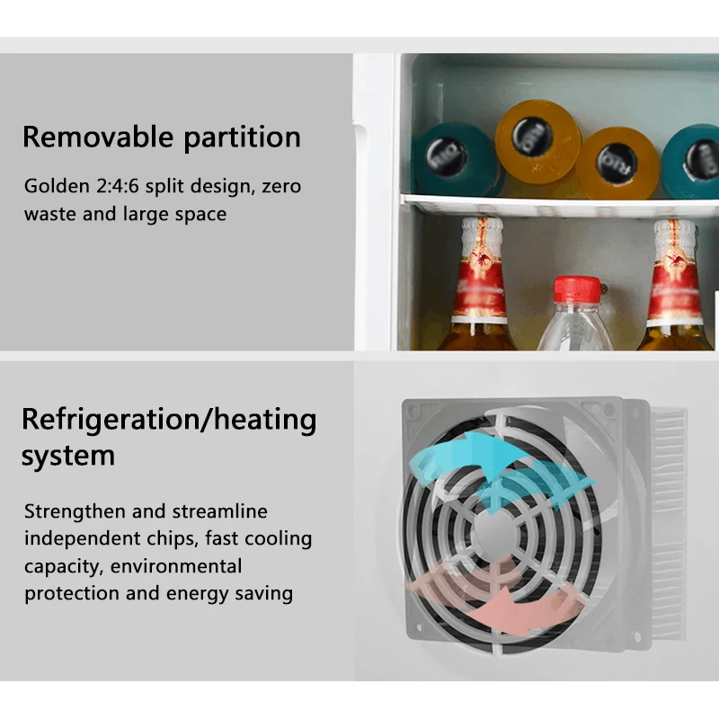 Маленький автомобильный холодильник 22 л высокая емкость морозильная камера