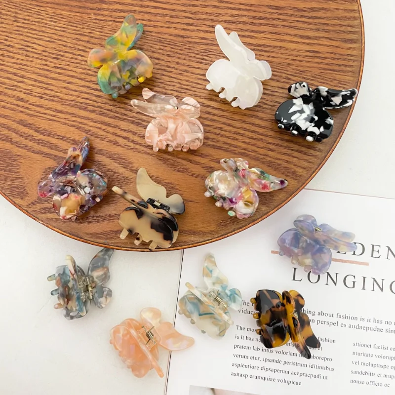 

Acetate Hair Claw Sweet Fairy Butterfly Hairpin Clip Gradient Tie-Dye Colored Styling Tools Barrettes for Women Hair Accessories