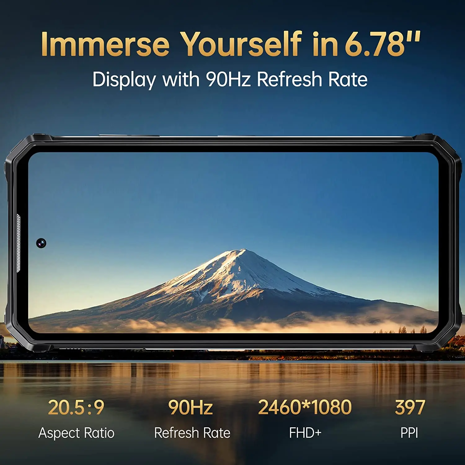 Oukitel Mobile Phone 21000 mAh Large Battery 6.78 Inch FHD Outdoor Android Unlocked Smartphone 64MP + 20MP Night Vision Camera