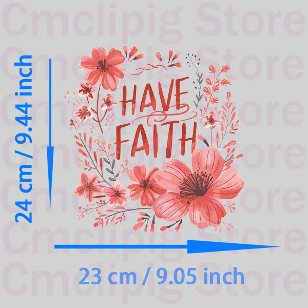 Цветочные шрифт имеют веру/блеск нашивки для одежды полосы джинсов гибкие