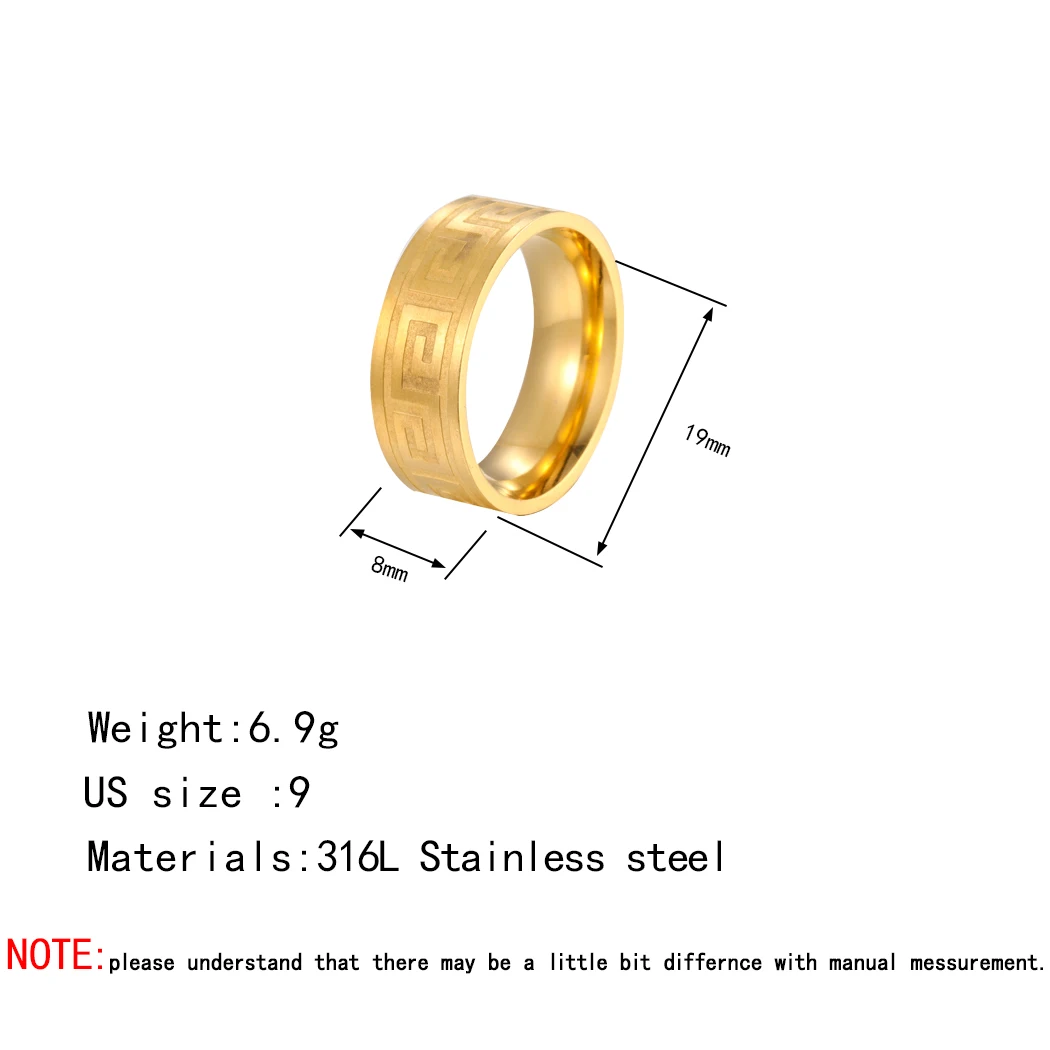 Todorova винтажные греческие кольца из нержавеющей стали для мужчин и женщин Изящные