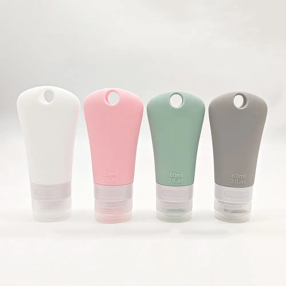 

60ml Silicone Refillable Bottle Hand Washing Sub-bottling Tube Travel Lotion Bottle Shampoo Shower Gel Squeeze Container