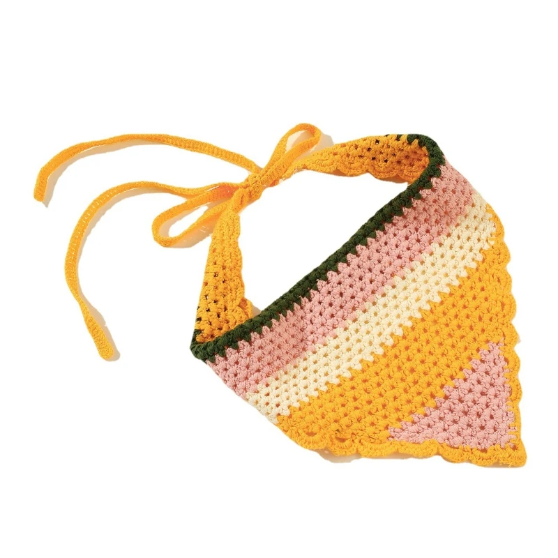 

Novelty Women Triangle Bandanas Turban Crochet Hair Scarf Hairband Knitted Headband Elasticity Hair Band Headwrap