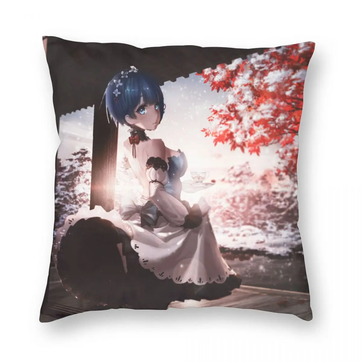 

Cute Re Zero Starting Life In Another World Pillowcase Printed Cushion Cover Decorative Throw Pillow Case Cover Zipper 45X45cm