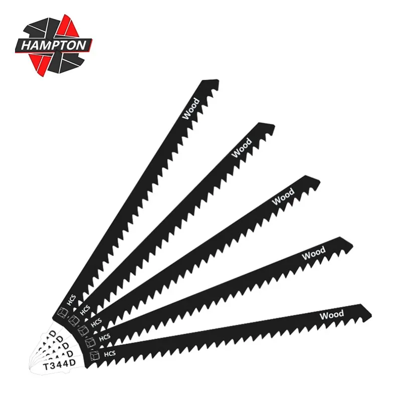 

HAMPTON Jig Saw Blade 5pcs T344D Saber Blades T Shank Reciprocating Saw Blade for Wood Cutting Tool HCS Steel Saw Blade