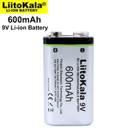 2022 new liitokala 600mah 9v li ion battery 6f22 9v rechargeable battery for microphone multimeter rc toys temperature gun