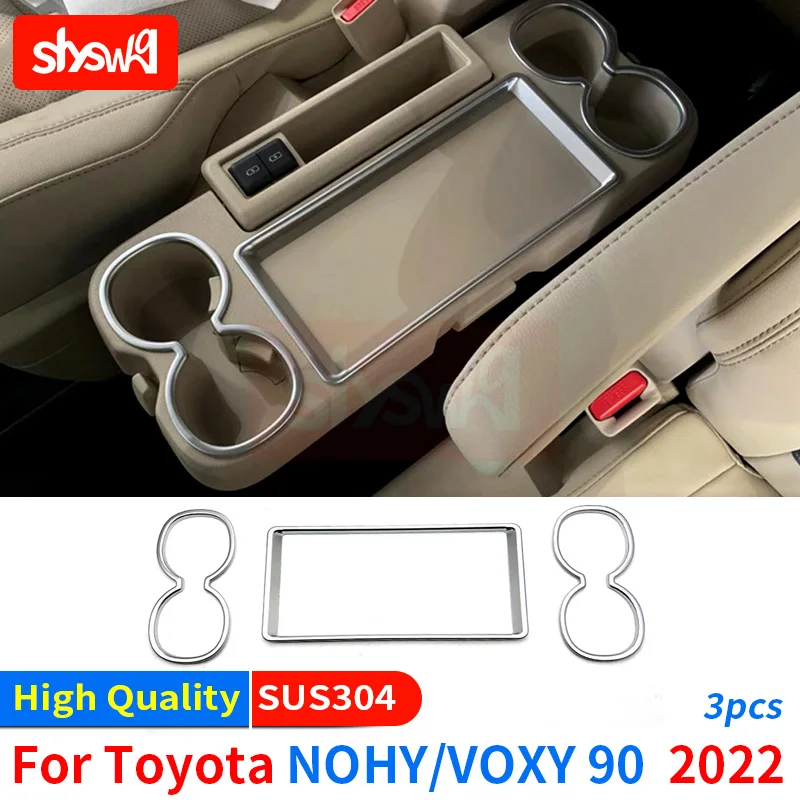 

3 шт. аксессуары для интерьера для Toyota VOXY серии Ноя 90, модифицированный держатель для задней чашки, рамка, отделка, ABS, Новый Стайлинг автомоби...