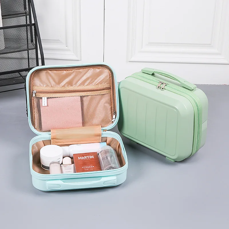 Mini Travel Hand Luggage Cosmetic Case for Women Small Portable Carrying Pouch Suitcase for Makeup Multifunctional Storage