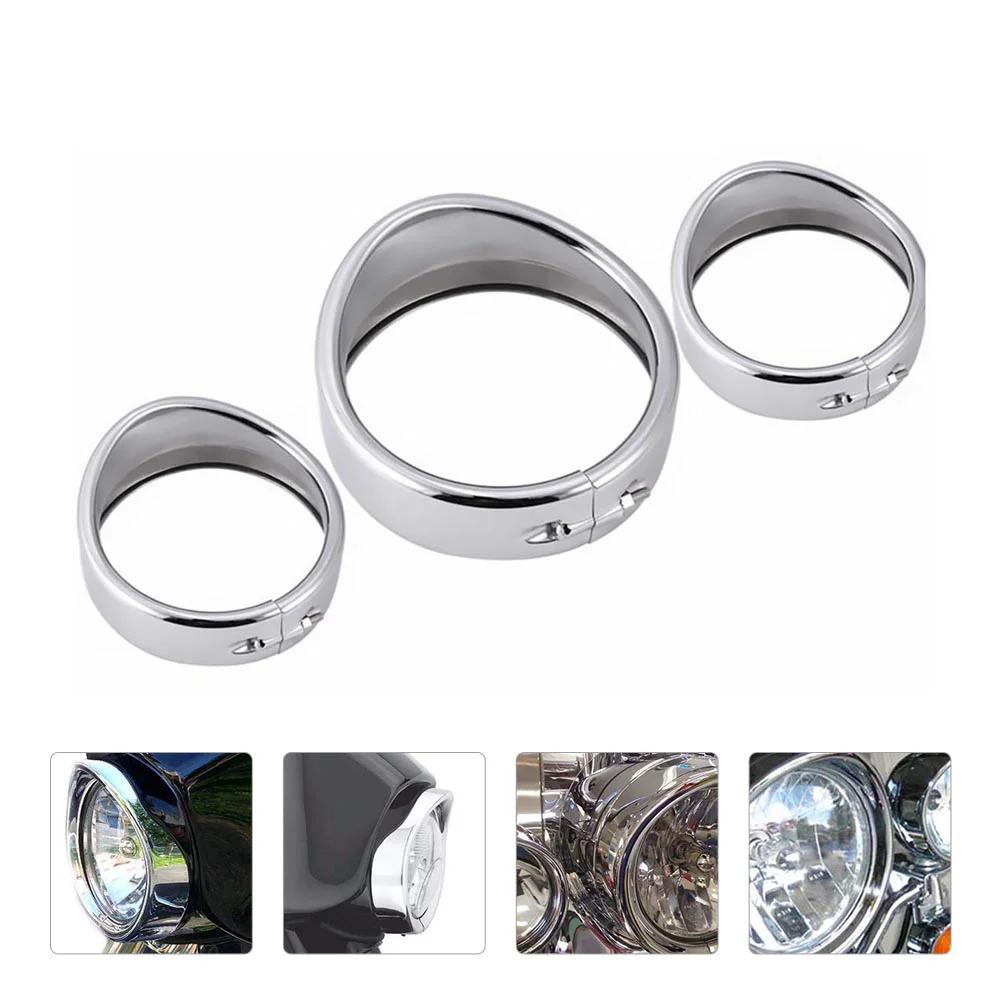 

3pcs Practical Motorcycle Fog Lamp Ring Motorcycle Fog Lamp Trim Motorcycle Fog Lamp Cover