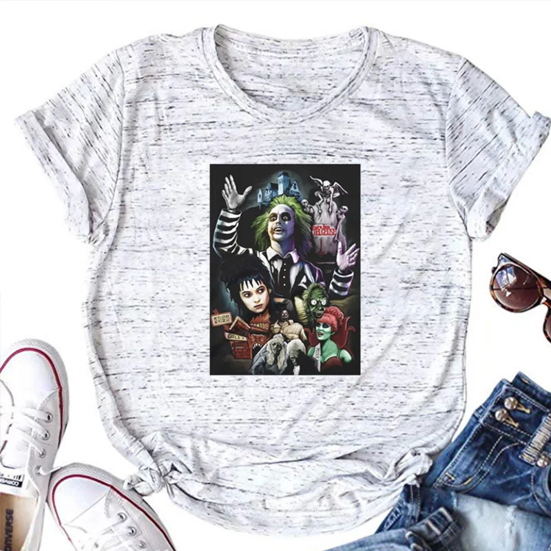 

Женская одежда для Хэллоуина от Beetlejuice, винтажная Милая футболка для Хэллоуина, эстетическая одежда от Beetlejuice