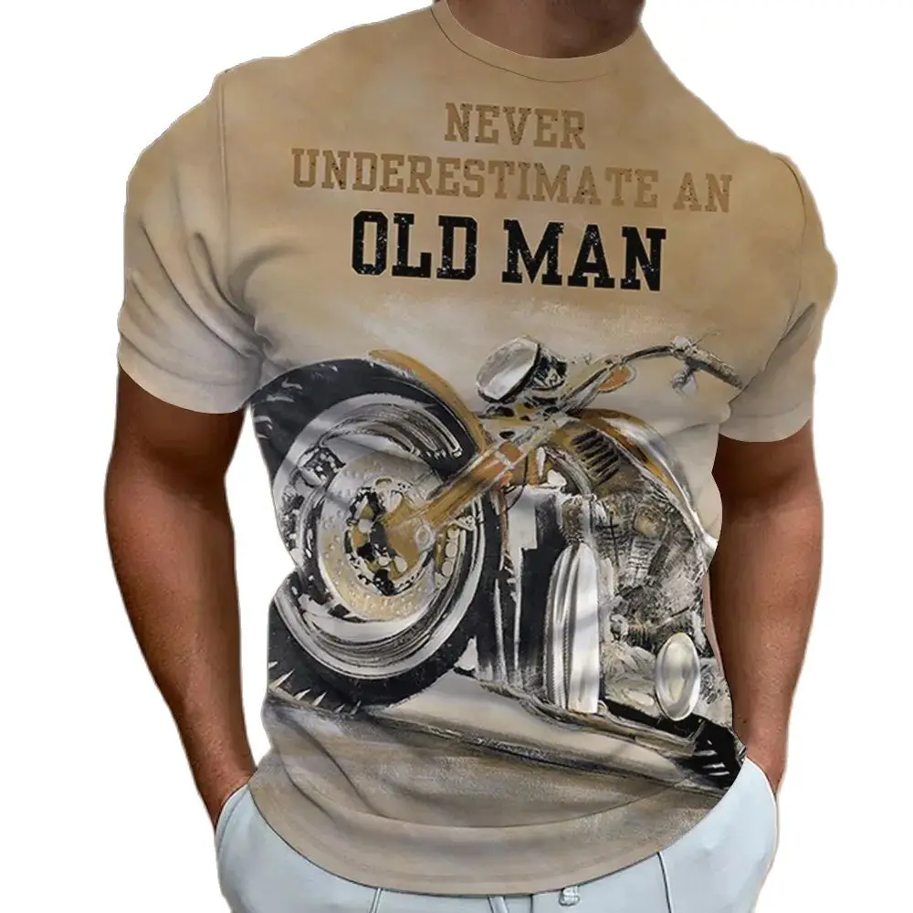 

Motorcycle T-Shirt Men 3D Eagle Graphic Short Sleeve Vintage Streetwear Ride Biker T Shirt For Men Clothing Oversized Tees Tops