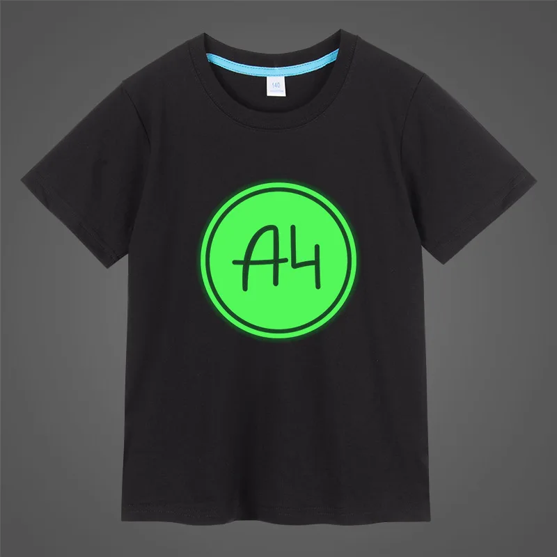Светящаяся детская хлопковая Футболка Merch A4 с ламбой светящаяся повседневная
