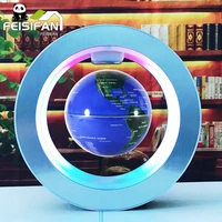 magnetic levitation round led globe light world map night light novelty table lamp home decoration accessories for living room