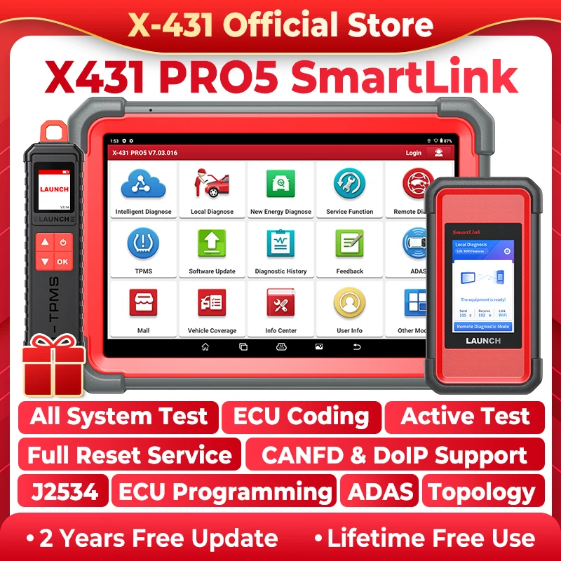 

X-431 PRO5 SmartLink LAUNCH J2534 Программирование Автомобильный диагностический инструмент Автомобильный сканер Автосканирование диагностики Сканирование 2-летнего бесплатного обновления