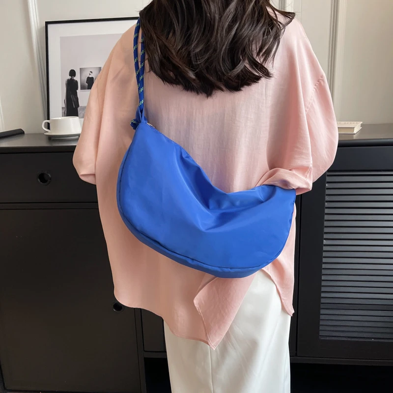 

Тканевые сумки на плечо, винтажная однотонная сумка через плечо, повседневная вместительная Диагональная Сумка для женщин, модная универсальная сумка