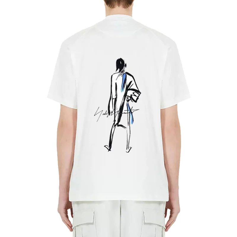 

Y3 YOHJI YAMAMOTO Short-sleeved T-shirt 24SS Summer Abstract Minimalist Character Y-3 Print Signature For Men And Women