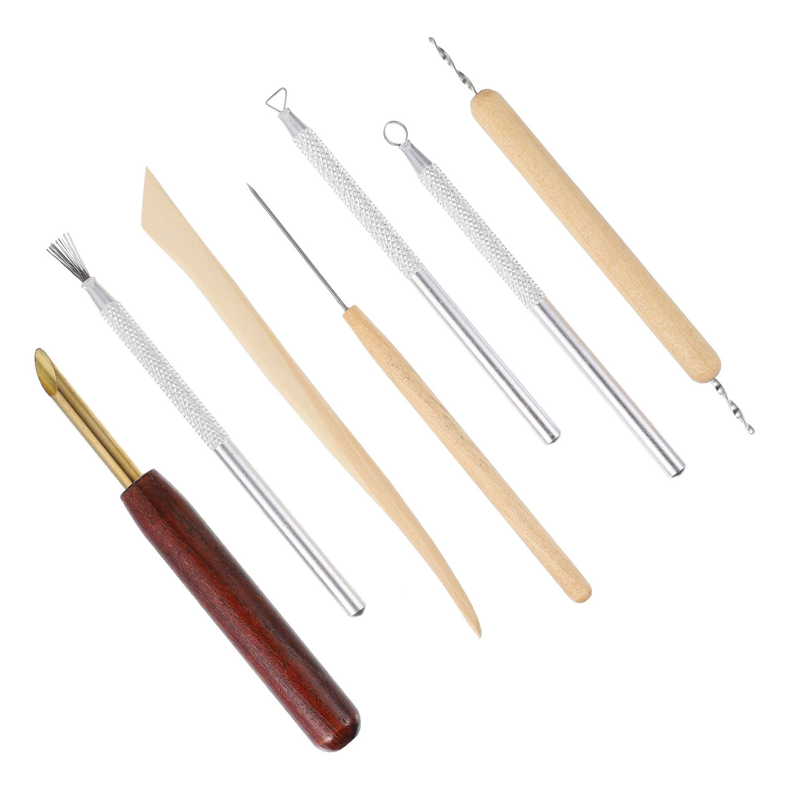 

1Set/7pcs Wood Durable Clay Sculpture Tools Beginners Carving Tools Modeling clay