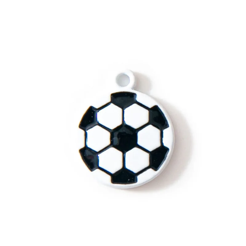 10 шт./лот 12*15 мм спортивные эмалевые Подвески в виде футбольного мяча подвески