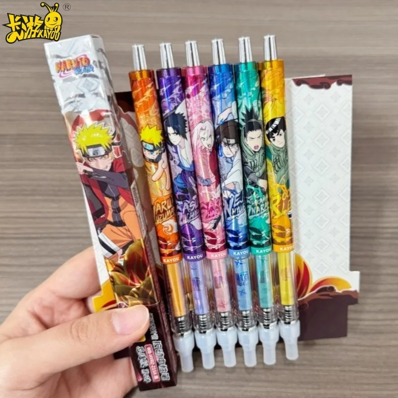 Фото Набор ручек-сюрпризов Kayou Naruto Series: Аниме-персонажи, черные ручки для уроков, канцелярские принадлежности Наруто и Саске, подарки на день рождения №1