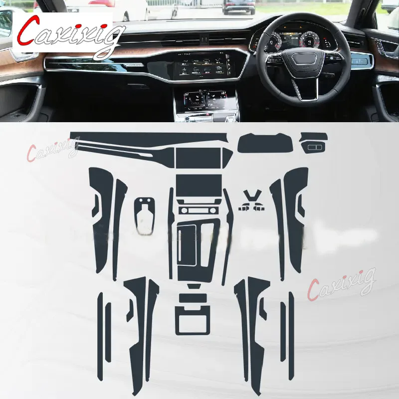 Внутренняя центральная консоль для Audi A6 A7 C8 2019-2023Car прозрачная фотопленка с