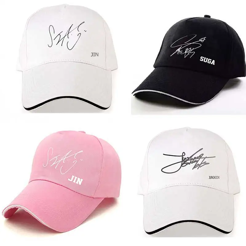 3 Colors Available Bangtan Boys Signature Baseball Caps Fashion Korean Style ARMY Hats K-Pop Fans Pick jimin v jhope jungkook