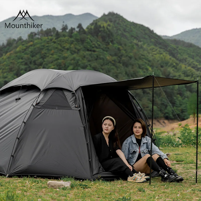 

Mountainhiker SZK281 3-4 Person Outdoor Round Tents 210T Polyester Waterproof Shelter Tear-Resistant Black Camping Dome Tent